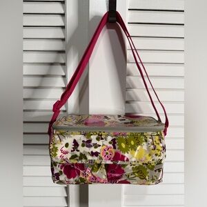 Vera Bradley Floral Cosmetic Bag in Pink and Green